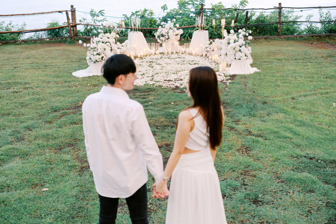 A Bali Proposal Surrounded by White Flowers 8 A Bali Proposal Surrounded by White Flowers 8